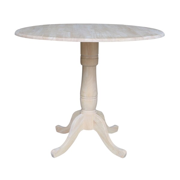 International Concepts Round 42 in Rd Dual Drop Leaf Pedestal Table, 35.5 inH, Unfinished, Ready to Finish, 42 in W, 42 in L K-42DPT-6B - main